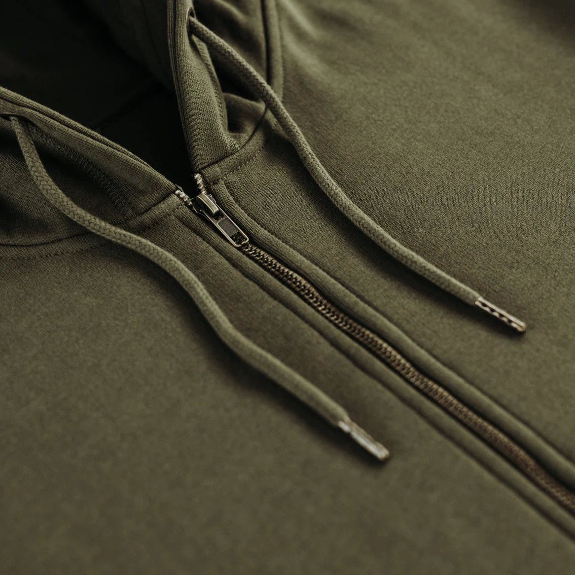 Military Olive Organic Cotton Zip-Up Sweatshirt