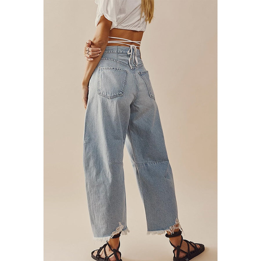 Cropped Casual Wide Leg Jeans