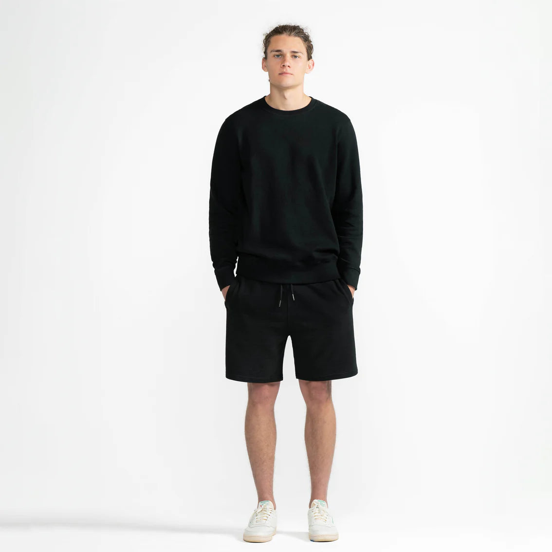 Black Organic Cotton French Terry Crewneck Sweatshirt