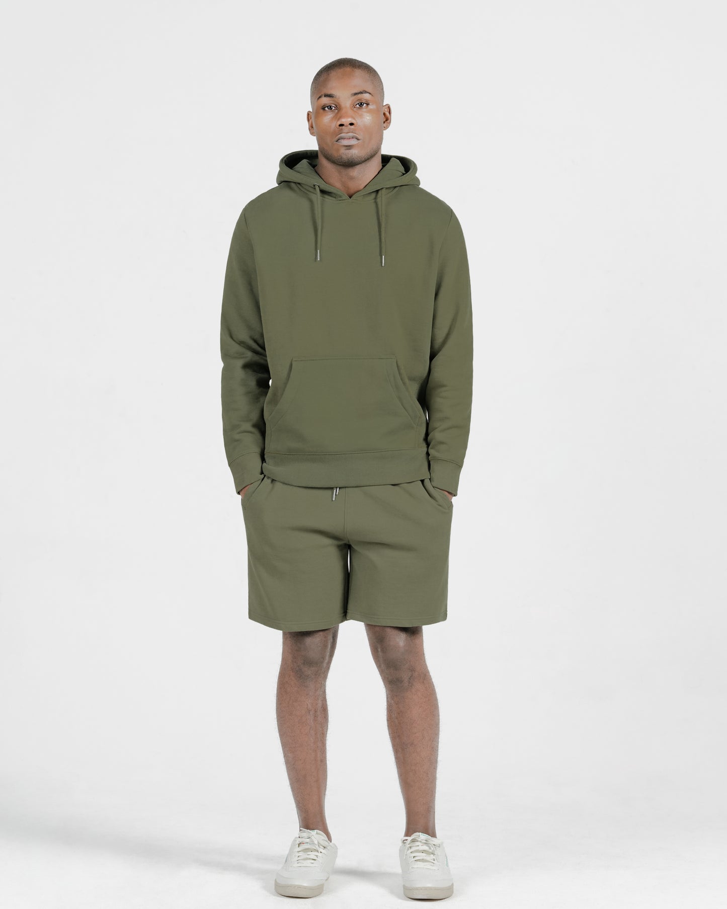 Military Olive Organic Cotton Hooded Sweatshirt